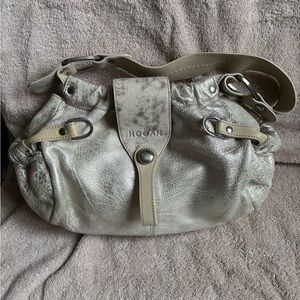 Hogan Metallic Leather Shoulder Bag